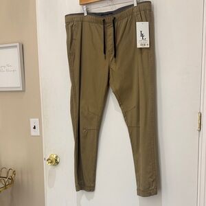 Men's Tan Jogger Pants NWT SZ L